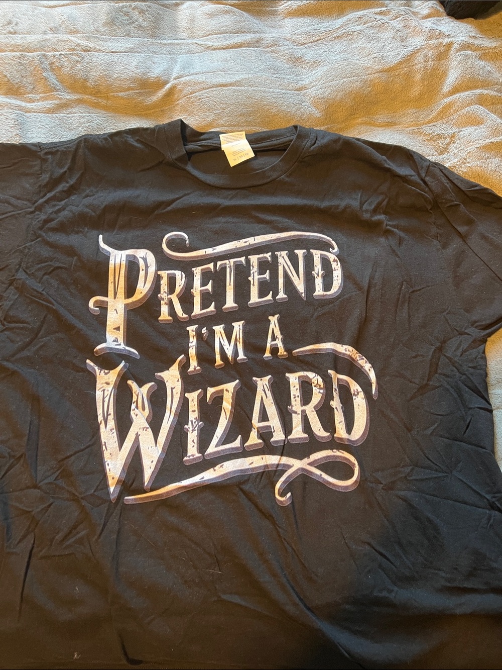 Pretend I'm a Wizard Graphic Tee - Black